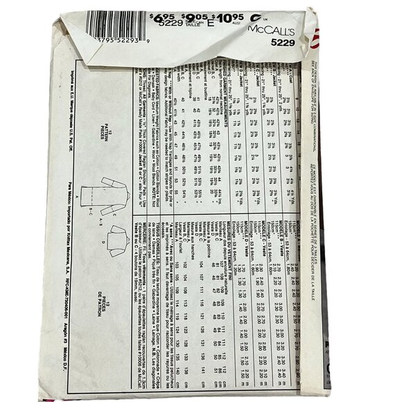 Vintage McCall's 5229 Woman's Day Collection Blazer & Skirt Pattern  Sizes 14-16 - Picture 2 of 2